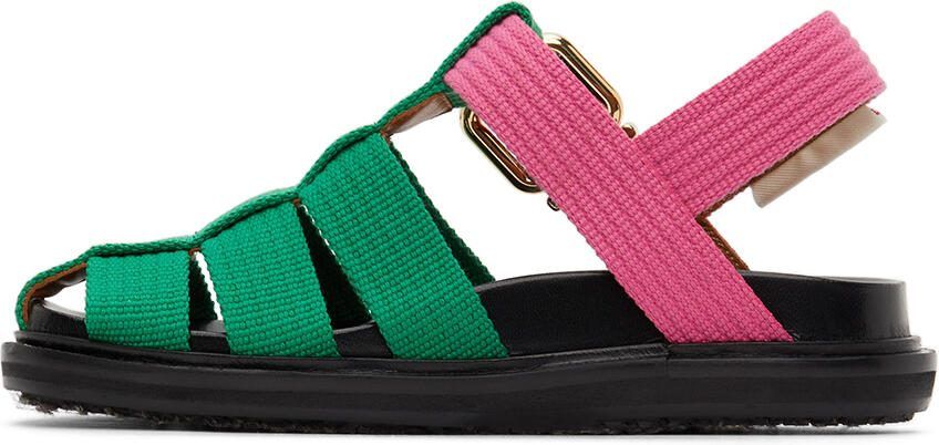 Marni Green  Pink Fishermans Fussbett Sandals - Picture 4
