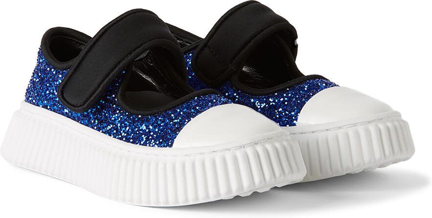 Marni Kids Black  Blue Glitter Velcro Sneakers - Picture 2