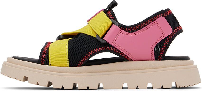 Marni Kids Black  Pink Color Block Sandals - Picture 3
