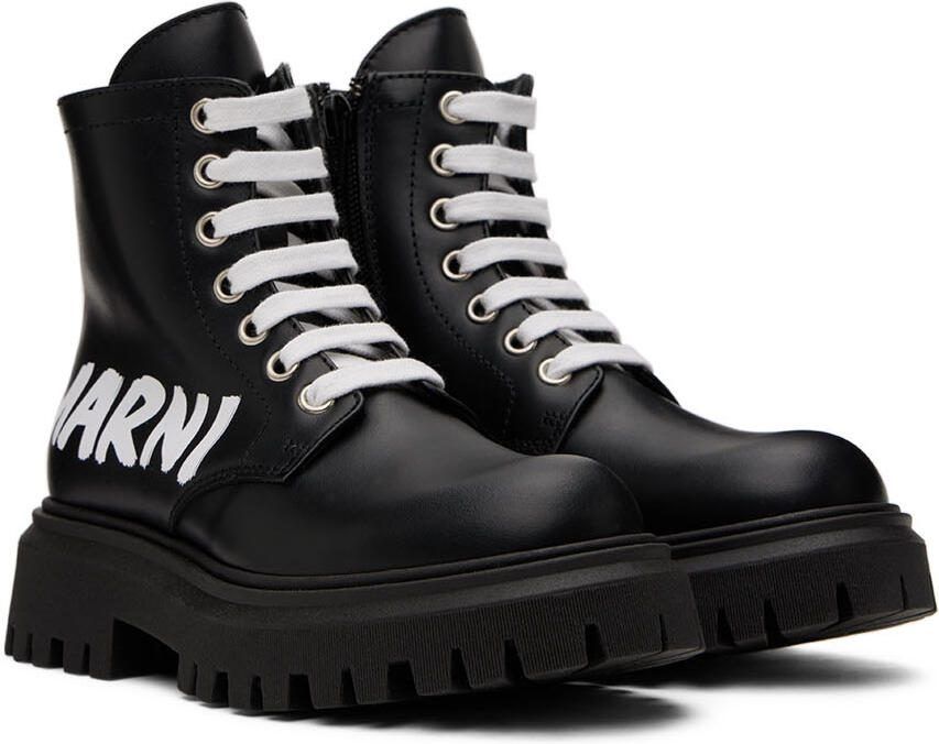 Marni Kids Black Platform Boots - Picture 2