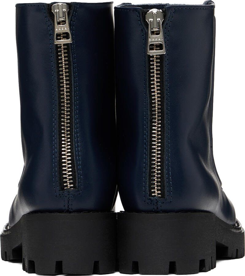 Marni Kids Navy  White Two Tone Boots