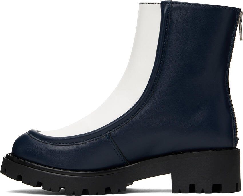 Marni Kids Navy  White Two Tone Boots - Picture 3