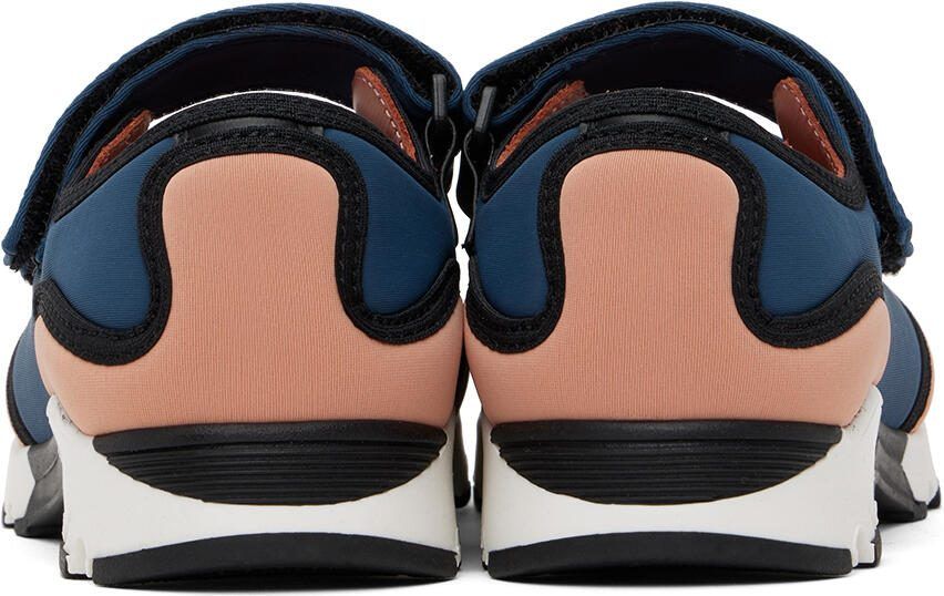 Marni Kids Pink  Navy Velcro Scuba Sneakers