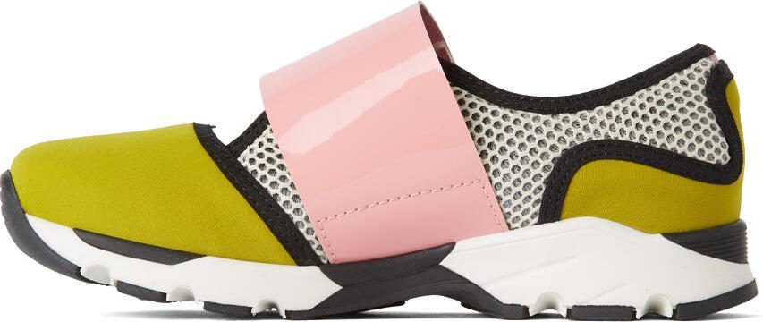Marni Kids Yellow  White Scuba Sneakers - Picture 3