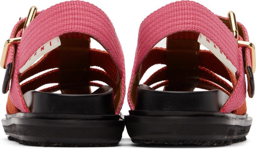 Marni Orange  Pink Fisherman Sandal