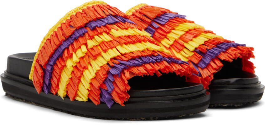Marni Orange  Yellow Fussbett Sandals