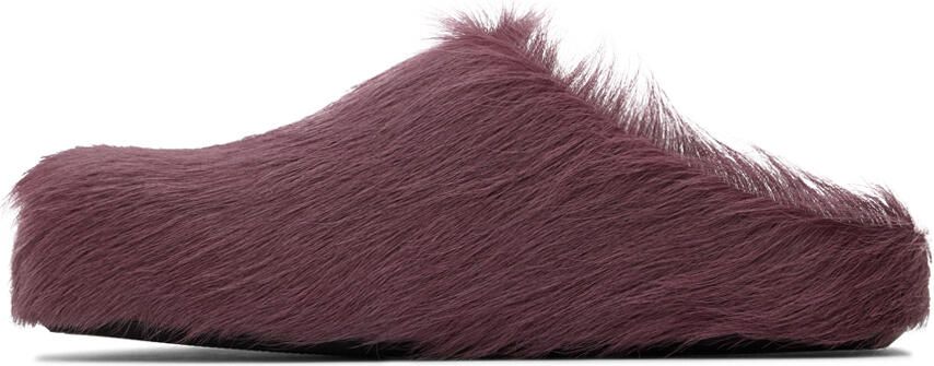 Marni Purple Calf-Hair Fussbett Sabot Loafers - Picture 3