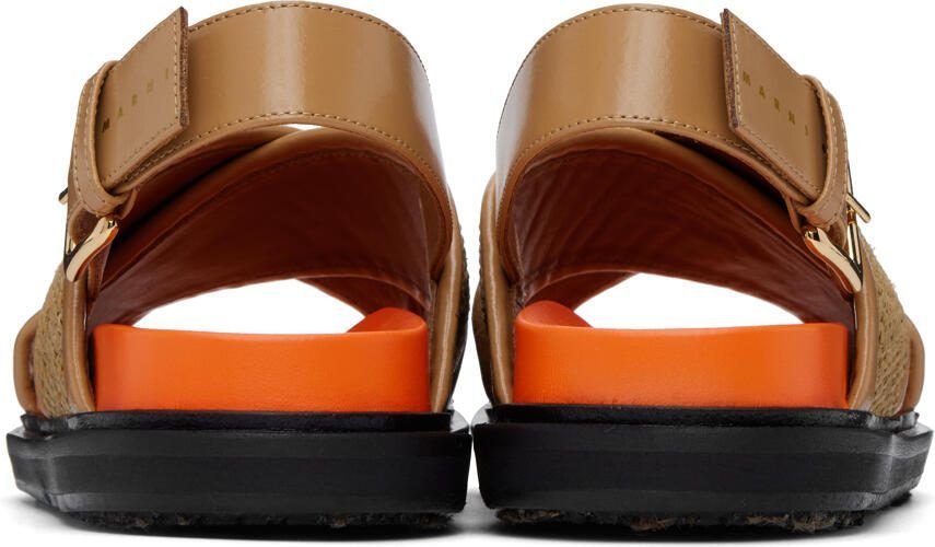 Marni Black  Brown Fussbett Sandals