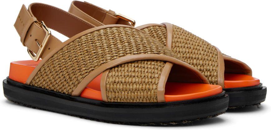 Marni Black  Brown Fussbett Sandals - Picture 2