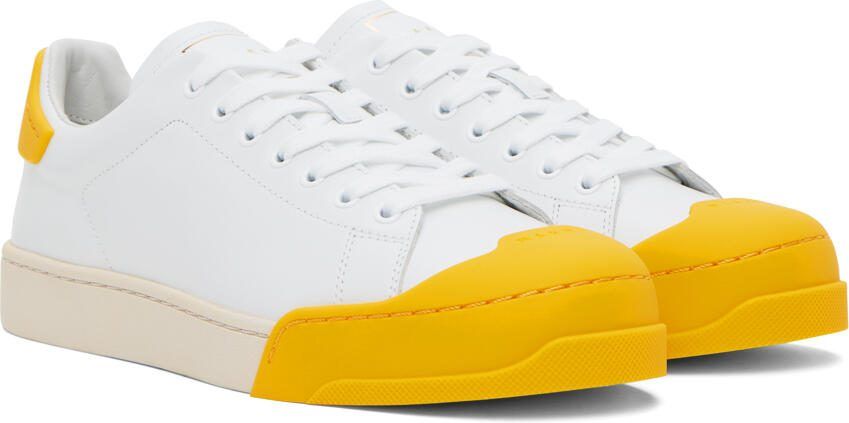 Marni White  Yellow Dada Bumper Sneakers - Picture 2