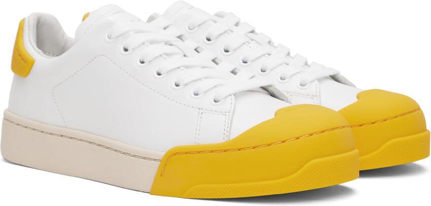 Marni White  Yellow Dada Bumper Sneakers - Picture 2