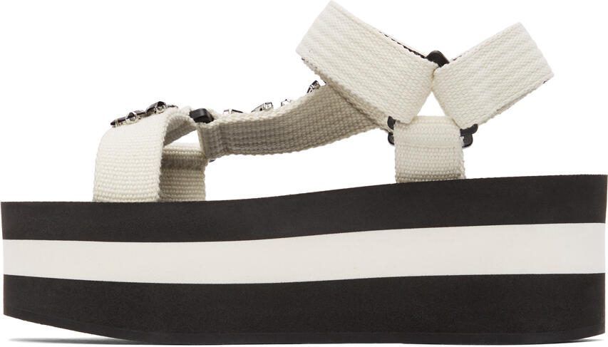 Marni White Embellished Platform Sandals - Picture 4