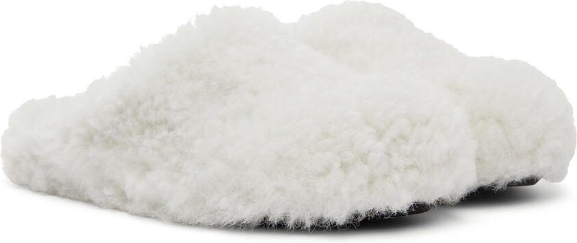 Marni White Shearling Fussbett Sabot Slippers - Picture 2