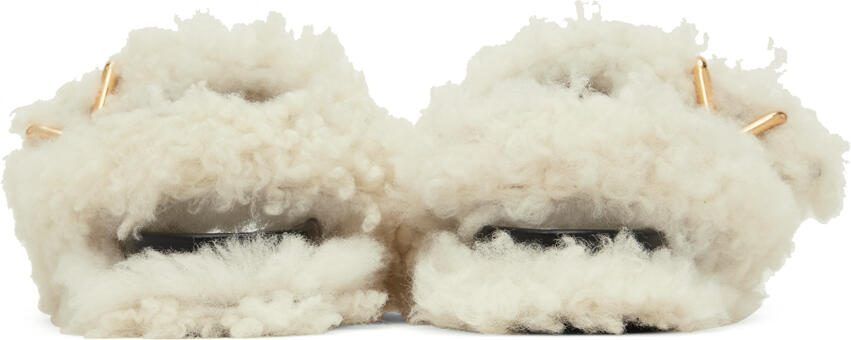 Marni White Shearling Fussbett Sandals - Picture 2