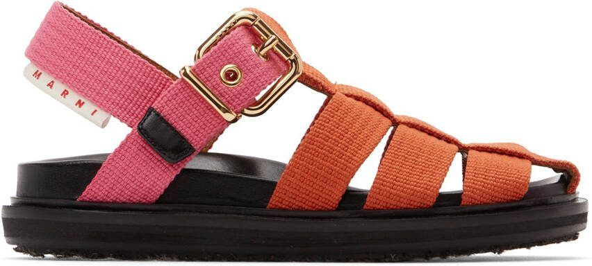 Marni Orange  Pink Fisherman Sandal - Picture 4