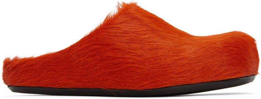 Marni Orange Fussbett Sabot Loafers - Picture 5