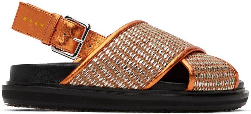 Marni Orange Fussbett Sandals - Picture 4