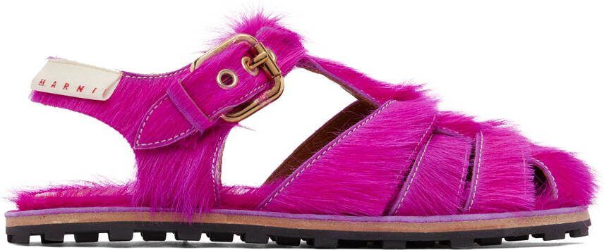 Marni Pink Hairy Fisherman Sandals - Picture 5