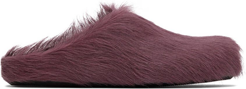 Marni Purple Calf-Hair Fussbett Sabot Loafers - Picture 4