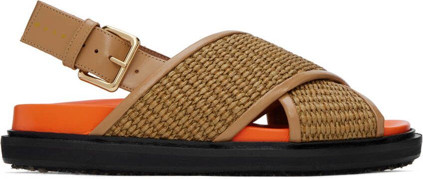 Marni Black  Brown Fussbett Sandals - Picture 5