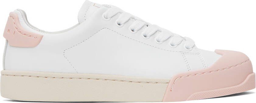 Marni White  Pink Dada Bumper Sneakers - Picture 5