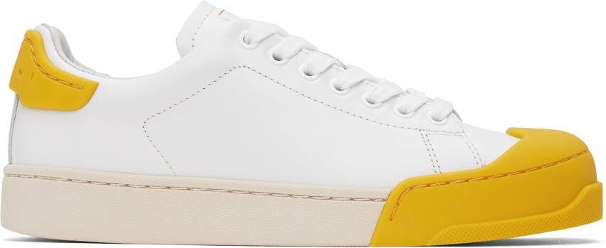 Marni White  Yellow Dada Bumper Sneakers - Picture 4