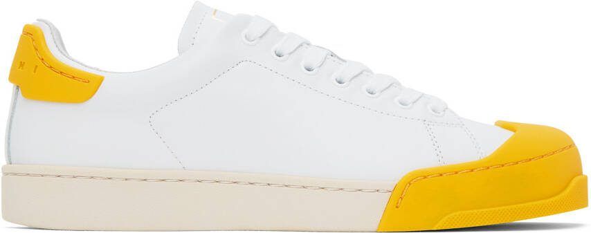 Marni White  Yellow Dada Bumper Sneakers - Picture 4