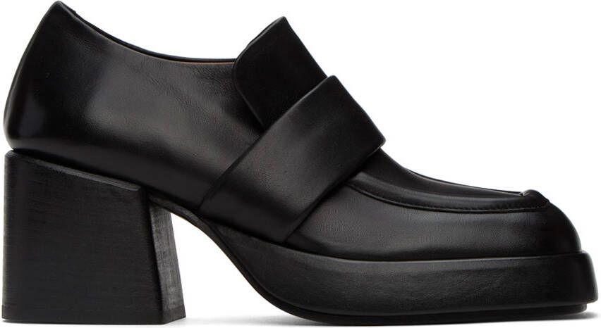 Marsèll SSENSE Exclusive Black Plattino Mocassino Heels