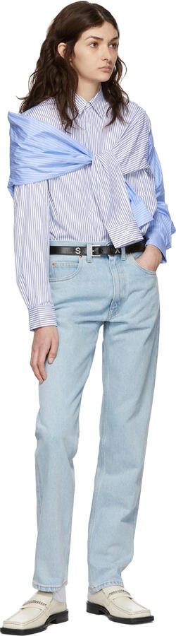 Martine Rose Off-White Square Toe Loafers - Picture 4