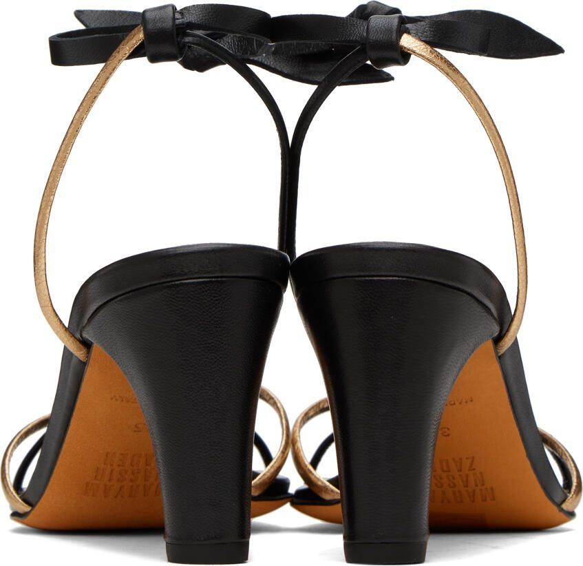 Maryam Nassir Zadeh Black  Gold Riley Heels