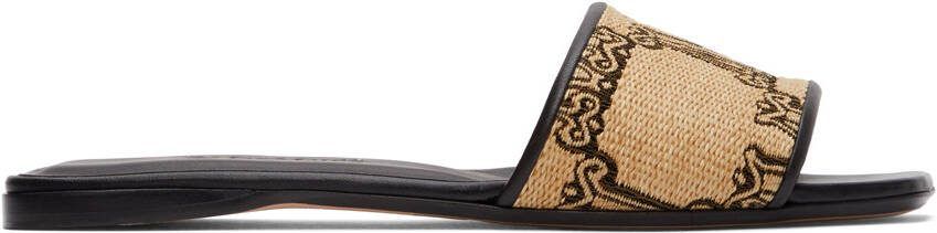 Max Mara Black  Beige Midge Sandals - Picture 5