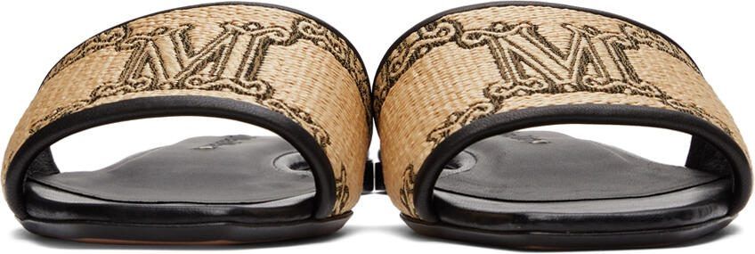 Max Mara Black  Beige Midge Sandals - Picture 3