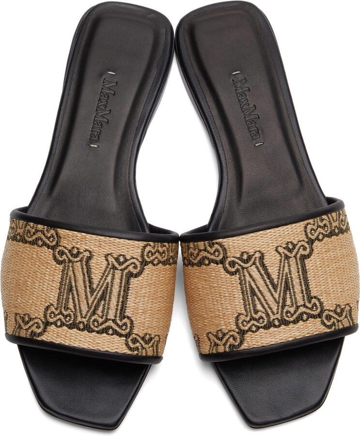 Max Mara Black  Beige Midge Sandals