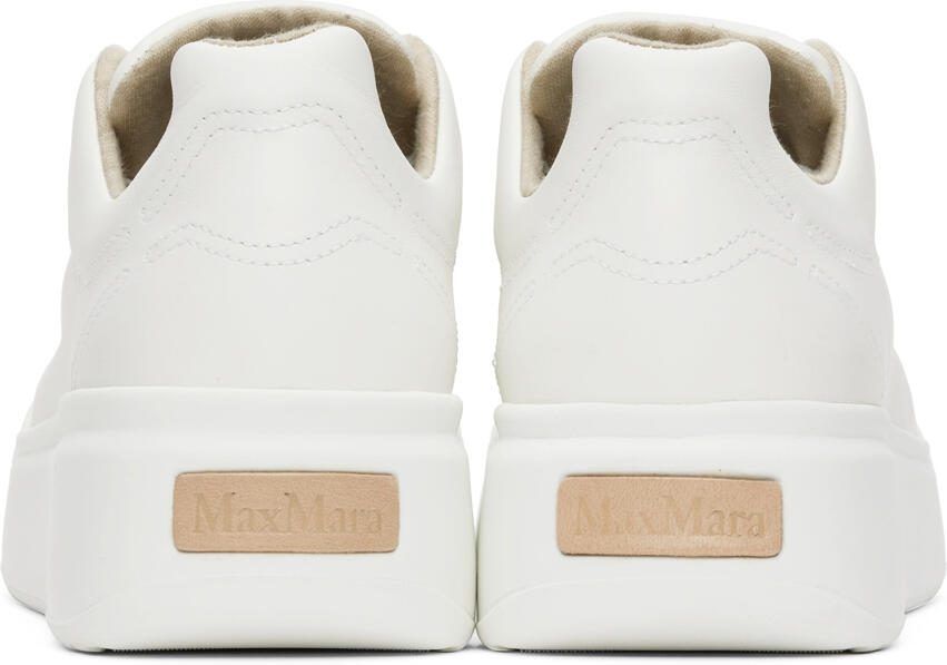 Max Mara White Leather Maxiv Sneakers - Picture 4