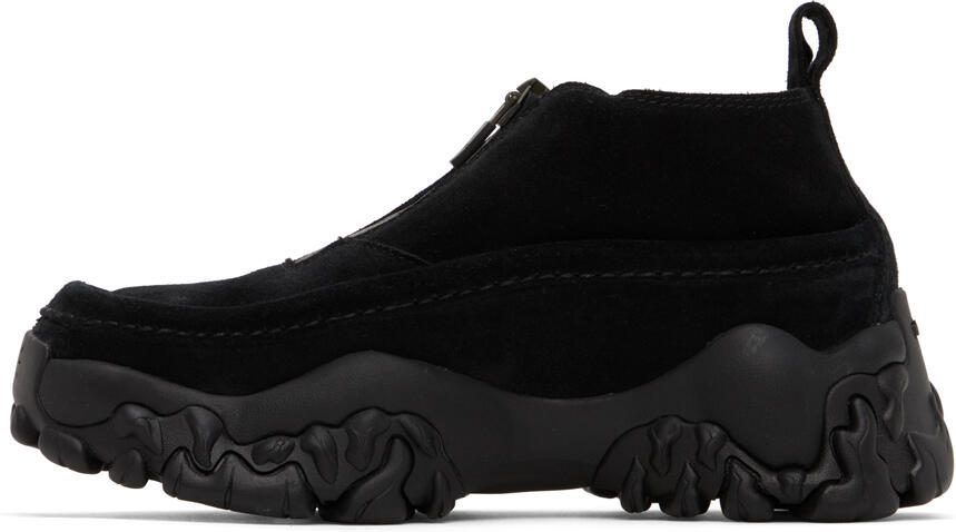 MCQ Black Crimp Moccasin Boots - Picture 3