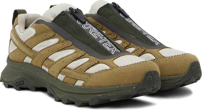 Merrell 1TRL Off-White  Brown Moab Hybrid Zip Sneakers - Picture 2