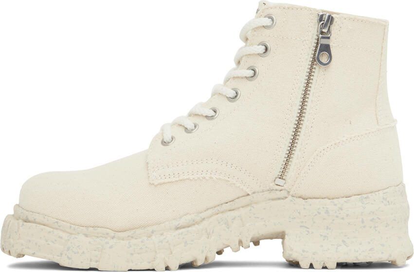 Miharayasuhiro White General Scale Past Lace-Up Boots - Picture 3