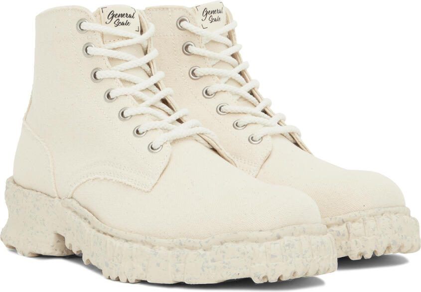 Miharayasuhiro White General Scale Past Lace-Up Boots - Picture 2