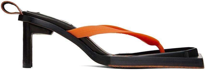 Miista Black  Orange Joyce Heeled Sandals