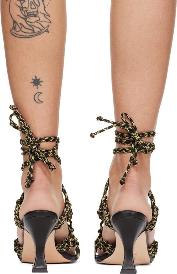 Miista Black  Yellow Stephanie Heeled Sandals