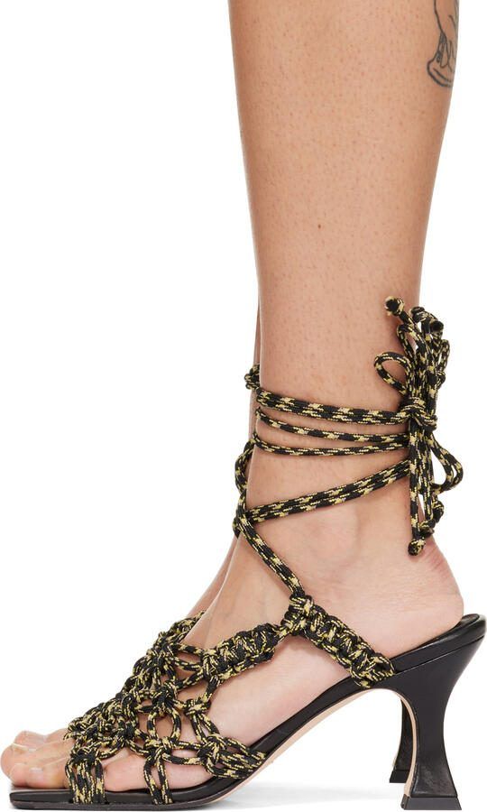 Miista Black  Yellow Stephanie Heeled Sandals - Picture 3