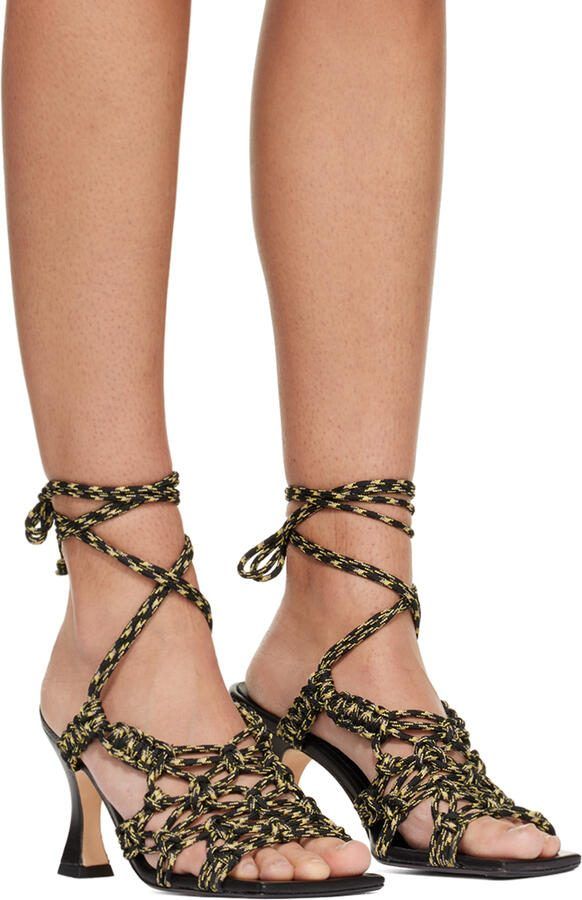 Miista Black  Yellow Stephanie Heeled Sandals - Picture 2