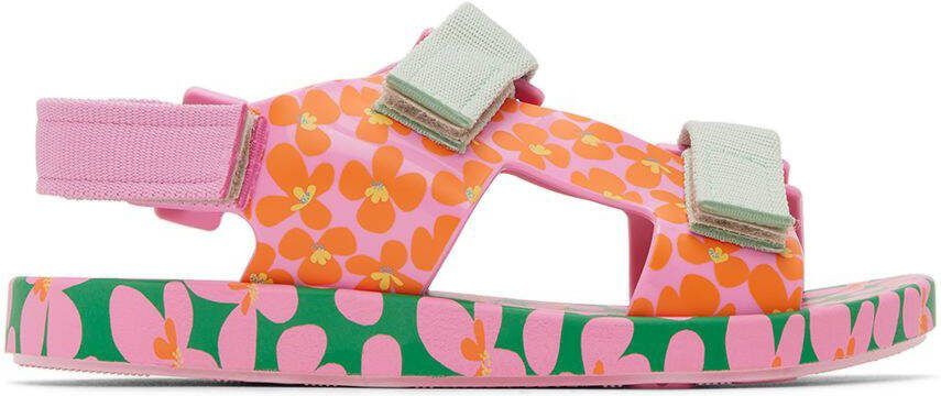 Mini Melissa Kids Pink  Green Fábula Edition Ping Pong Sandals - Picture 5