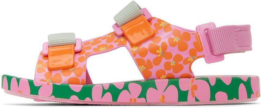 Mini Melissa Kids Pink  Green Fábula Edition Ping Pong Sandals - Picture 4