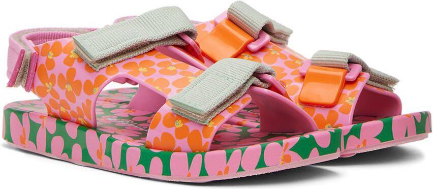 Mini Melissa Kids Pink  Green Fábula Edition Ping Pong Sandals - Picture 3