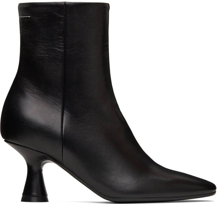 MM6 Maison Margiela Black Nappa Leather Heels - Picture 4