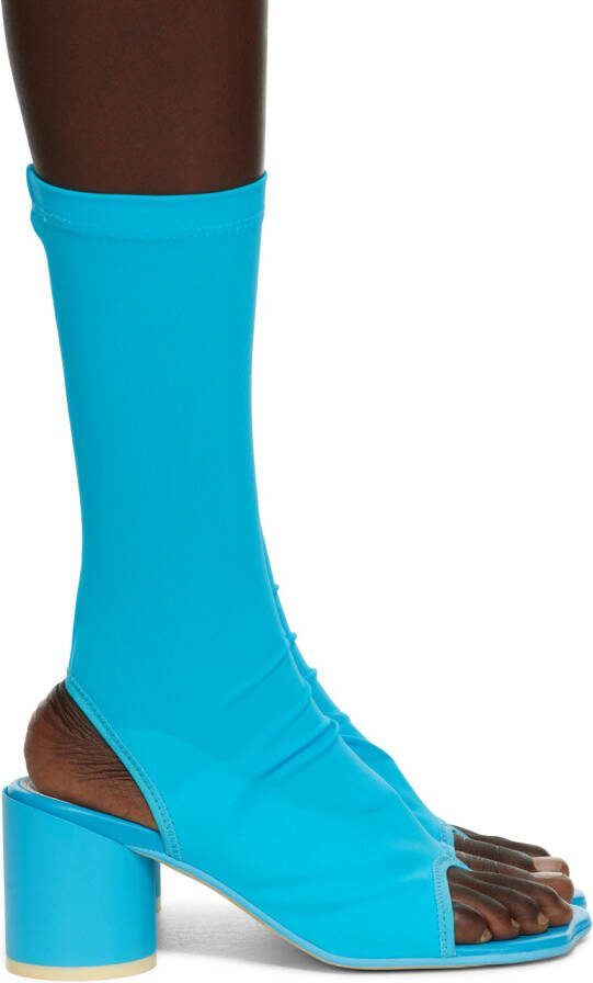 MM6 Maison Margiela Blue Open Toe Sock Heels - Picture 5