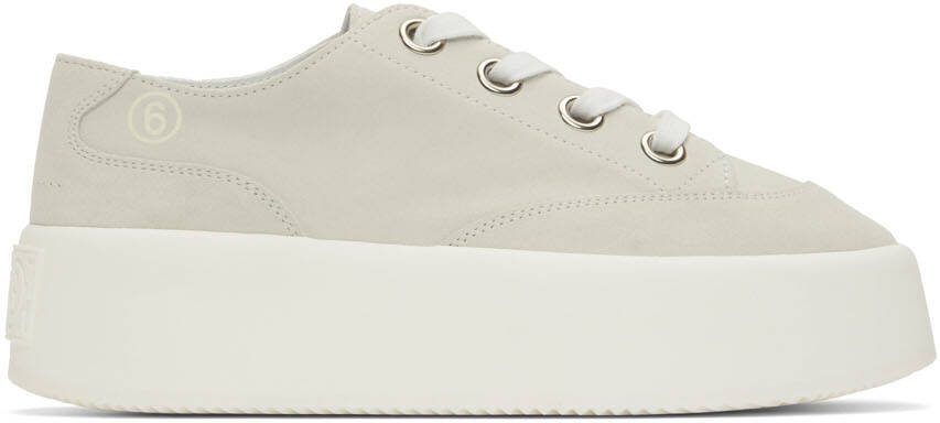 MM6 Maison Margiela Black Suede Platform Sneakers - Picture 4