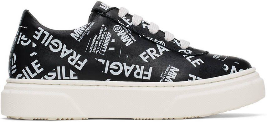 MM6 Maison Margiela Kids Black All Over Logo Sneakers - Picture 5
