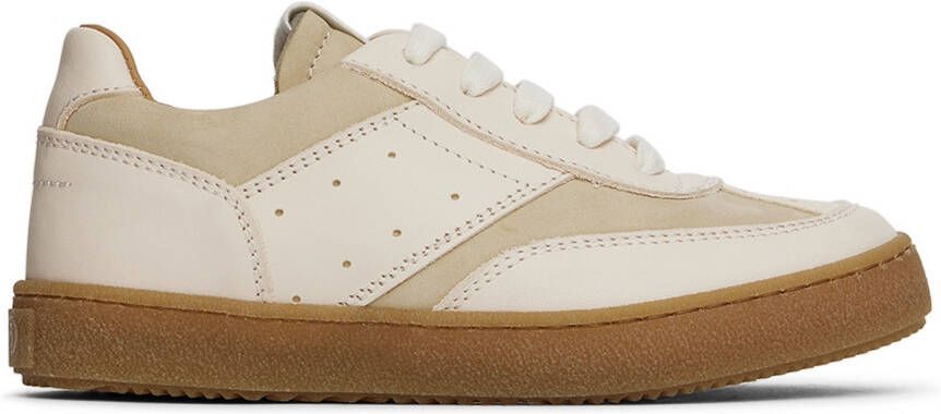 MM6 Maison Margiela Kids Off-White  Beige Paneled Sneakers - Picture 5
